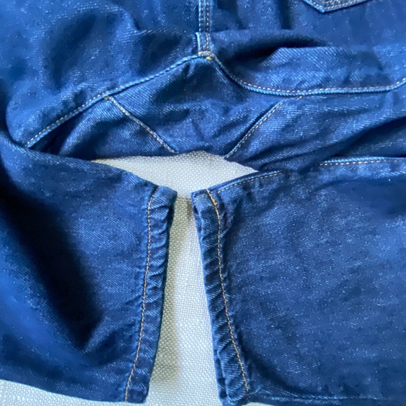 Zara Z1975 Dark Denim High Paperbag Waist Baggy Tapered Ankle Jeans-Sz 8 - Picture 6 of 16